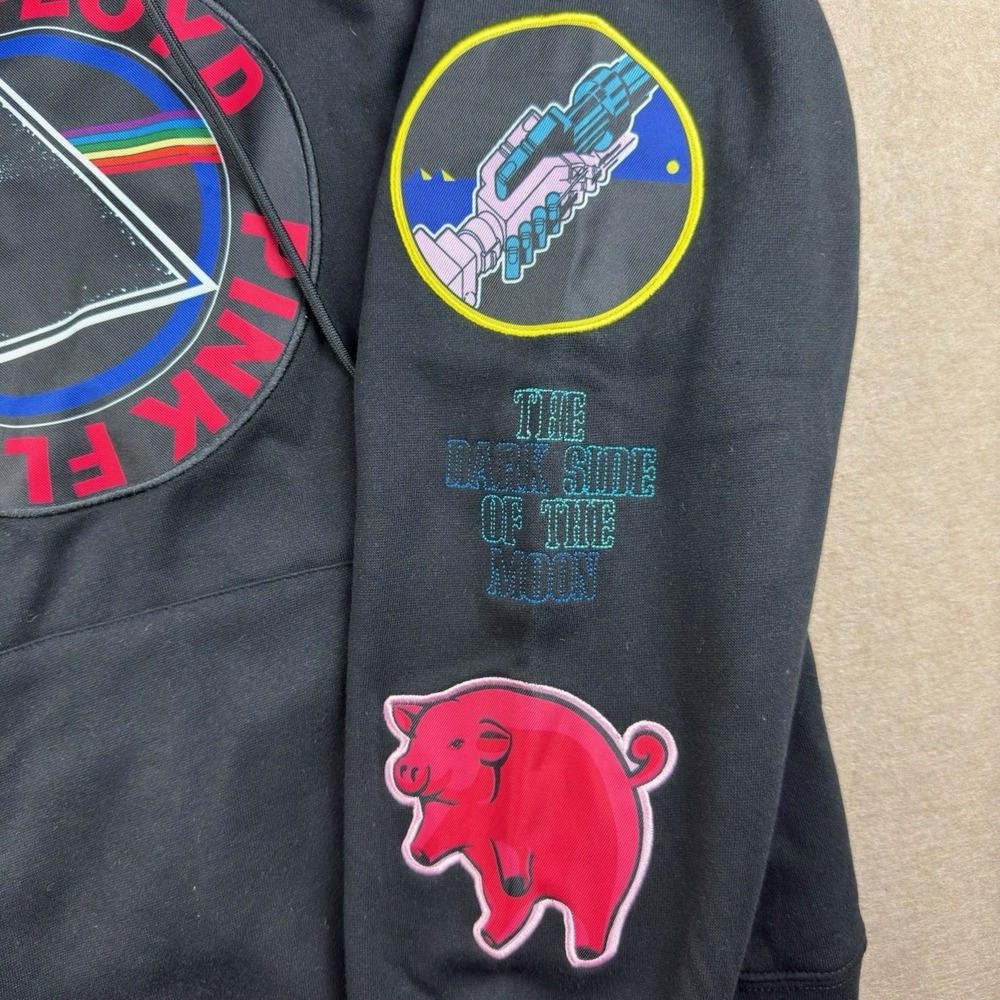 Pink Floyd Sweatshirt Hoodie Men XL Black Prism Graphic Dark Side Patches - Picture 5 of 11